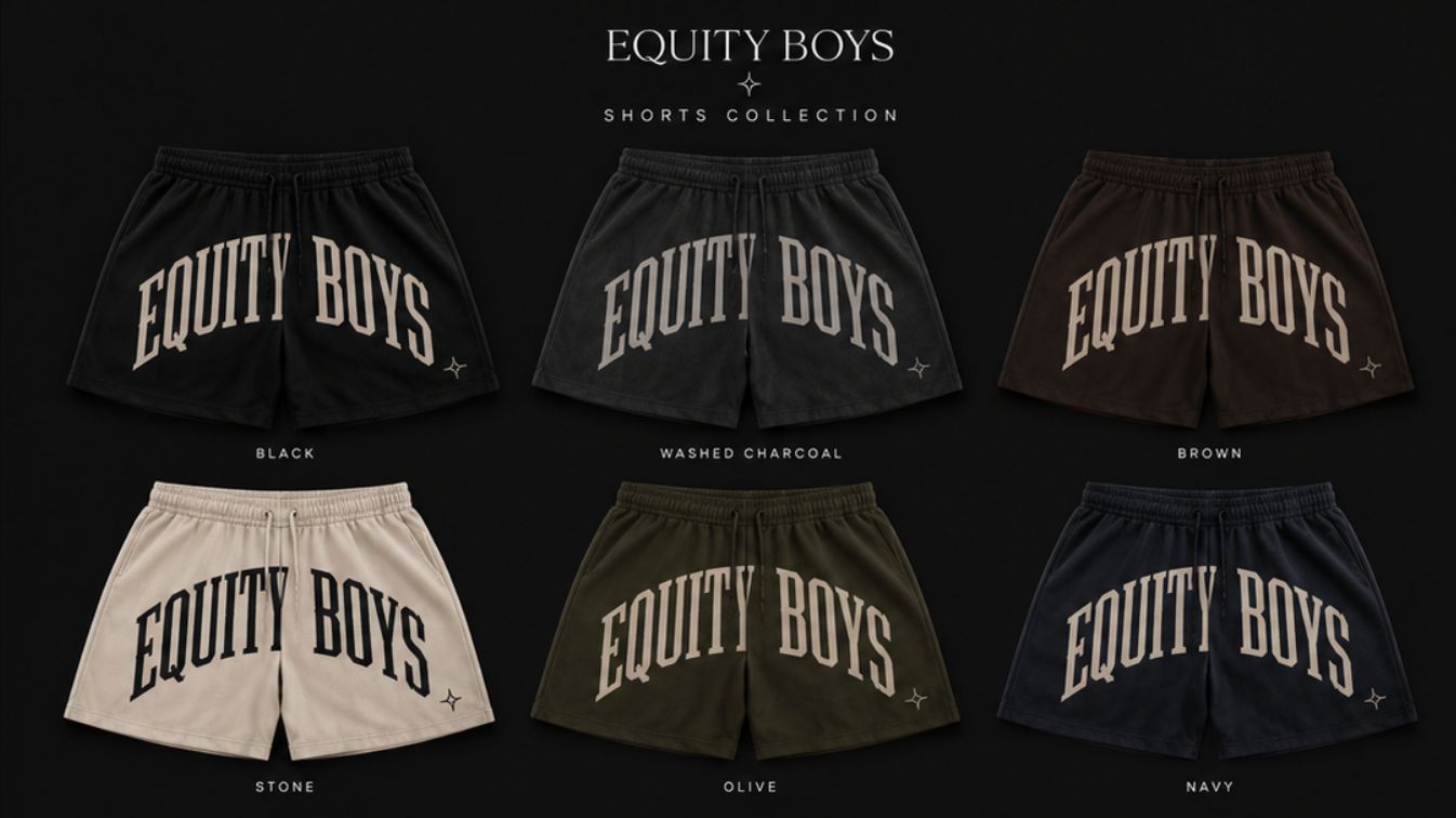 Equity Boys shorts collection in multiple colors